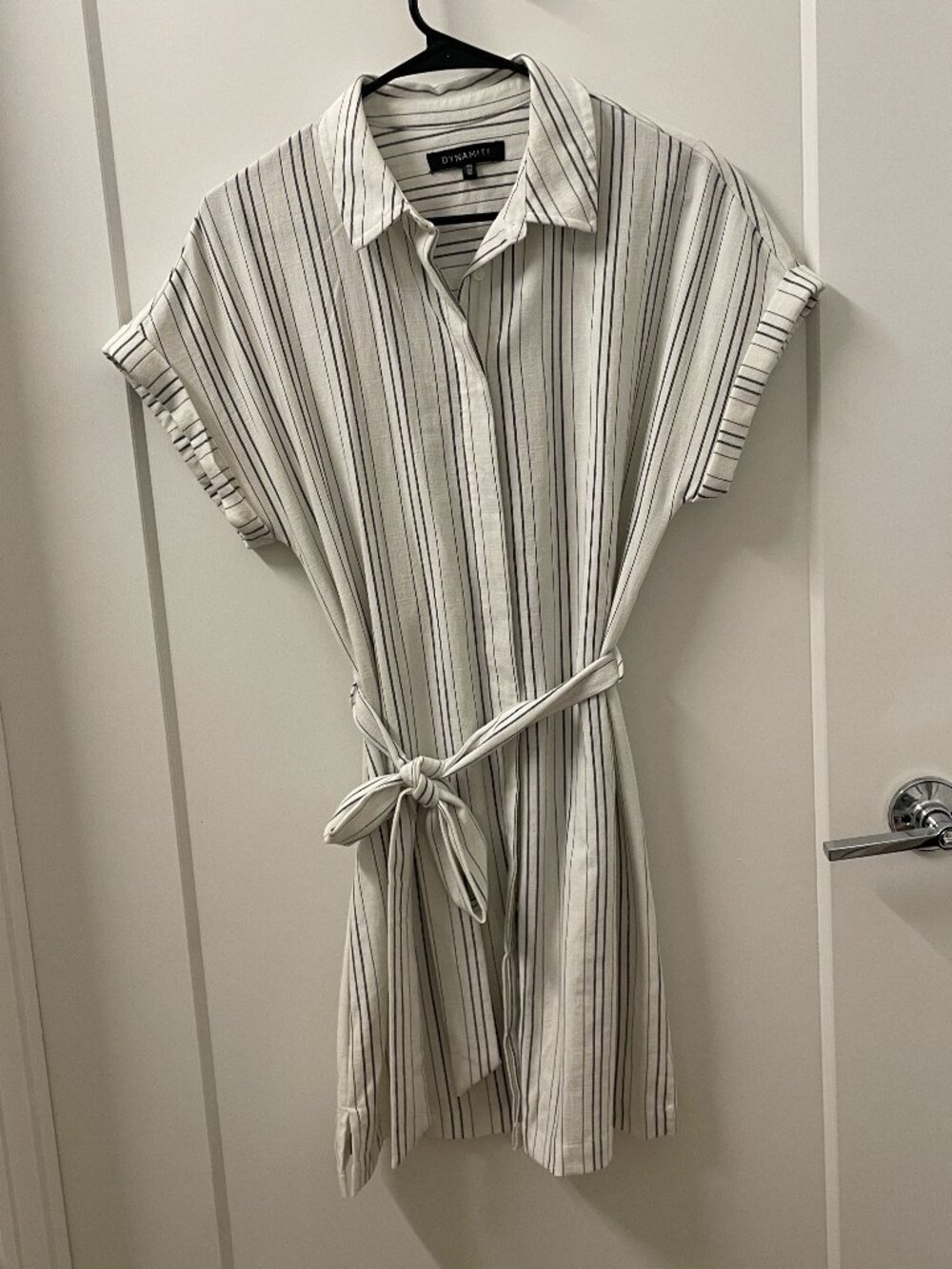 Dynamite Pinstripe Shirt Dress